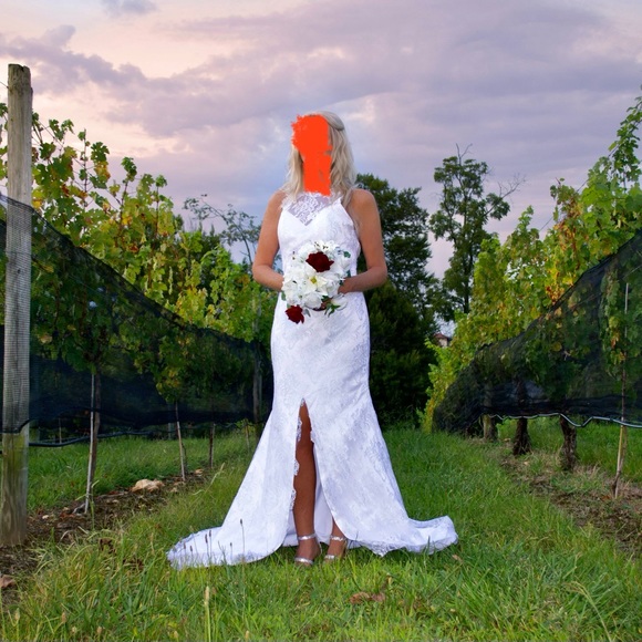 White Wedding Dress Size 6 - Picture 7 of 16